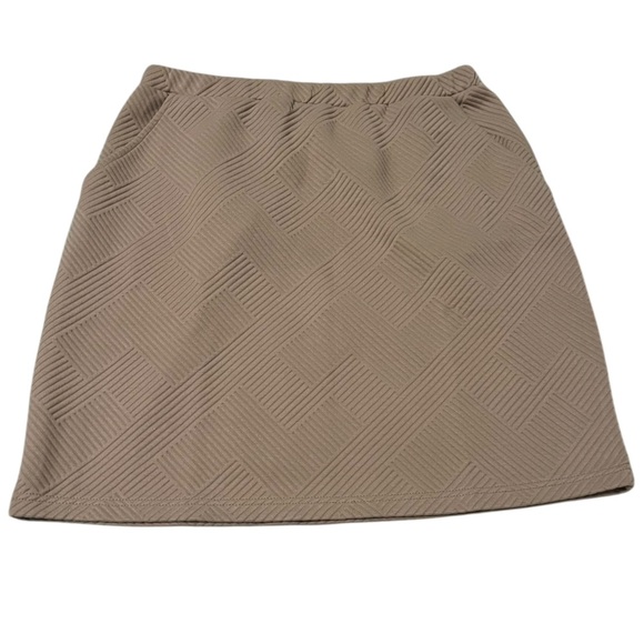 Tan Mini A-Line Skirt for Casual Work - Picture 1 of 3